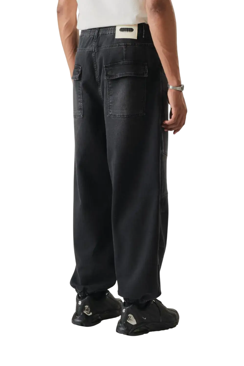 CALÇA THESAINT MAFIA " DENIM PANTS OVERSIZED JOGGER STRIPE "