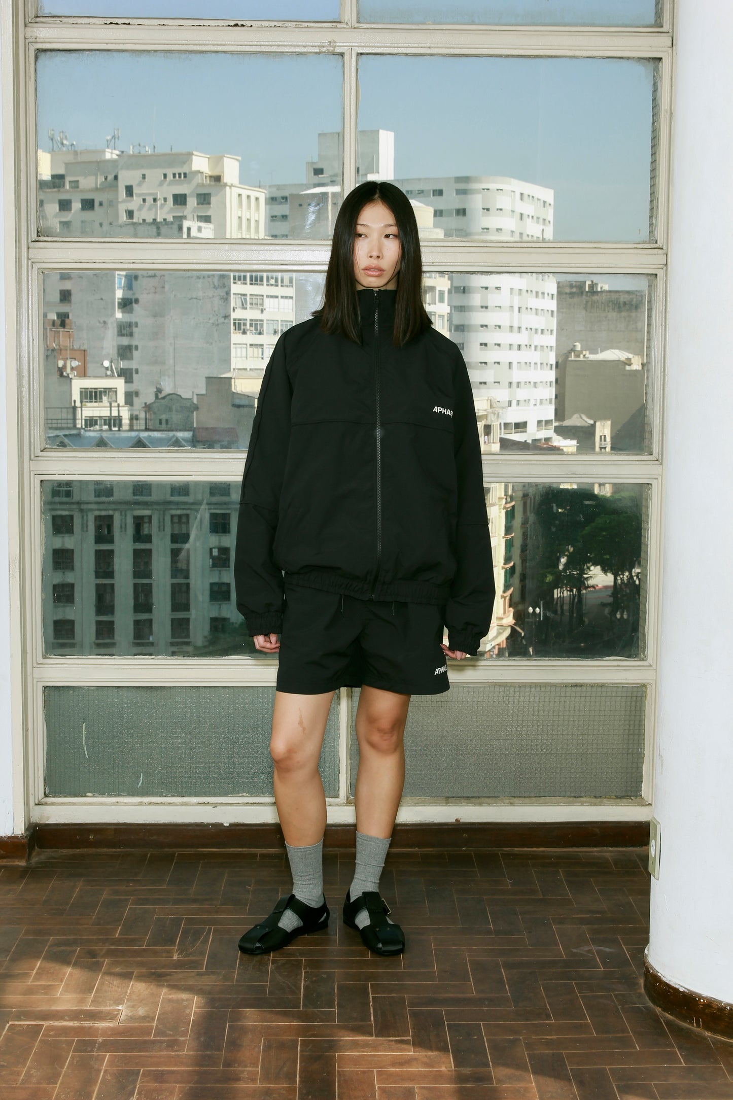 SHORTS APHASE " MINIMAL TRACK SHORTS - BLACK "