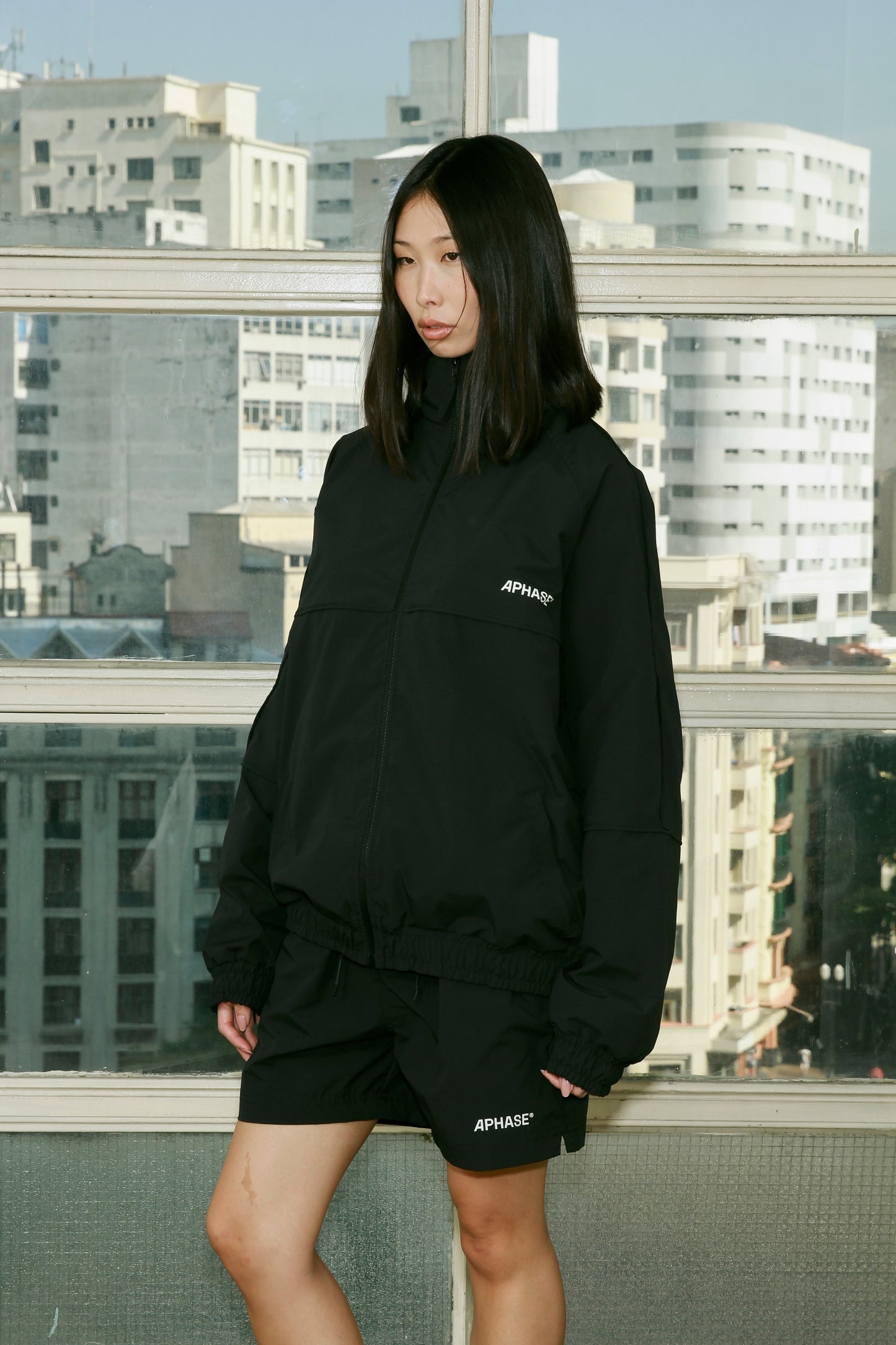 SHORTS APHASE " MINIMAL TRACK SHORTS - BLACK "