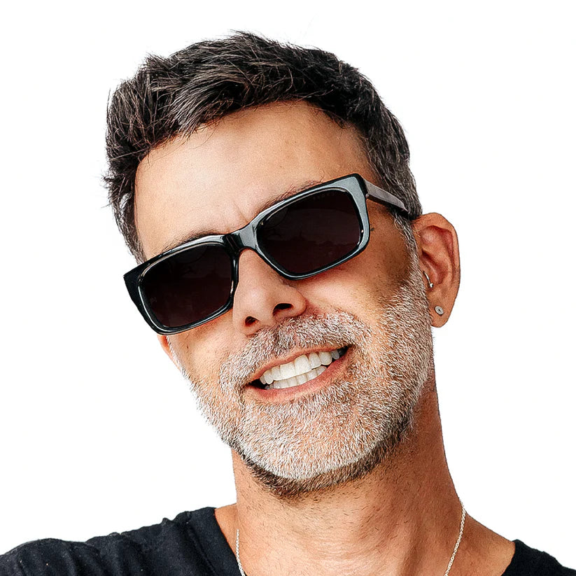 ÓCULOS DE SOL EVOKE " X EOH11 EVK 49 " BLACK SHINE GRAY