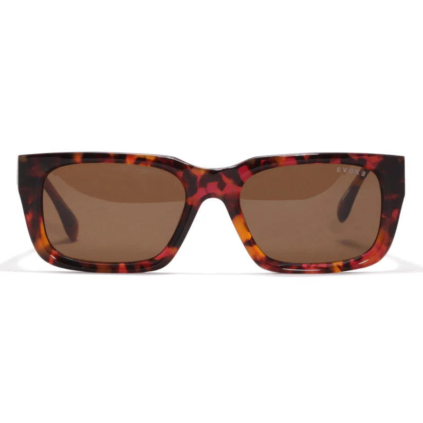 ÓCULOS DE SOL EVOKE " EVK 49 G21 " - DEMI RED BROWN SILVER BROWN