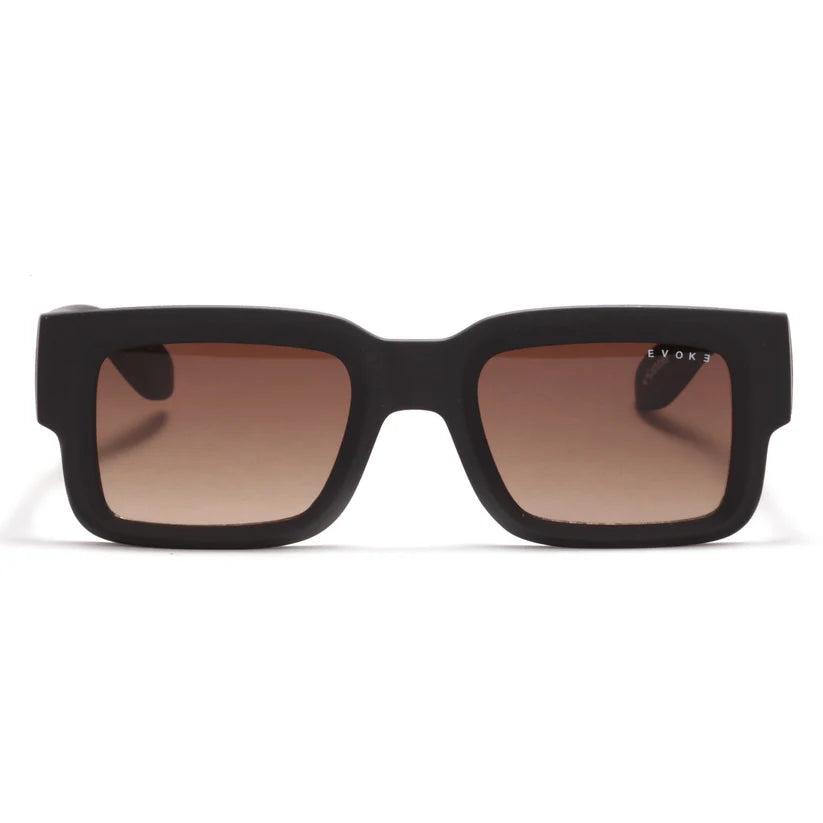 ÓCULOS DE SOL EVOKE " LODOWN A11 " - BLACK MATTE SILVER BROWN GRADIENT