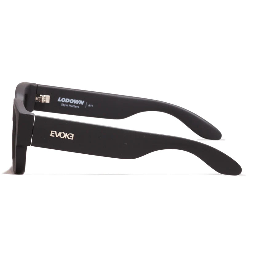 ÓCULOS DE SOL EVOKE " LODOWN A11 " - BLACK MATTE SILVER BROWN GRADIENT